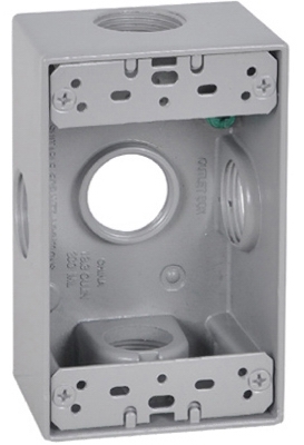 Gray Weatherproof 1-Gang Rectangular Outlet Box