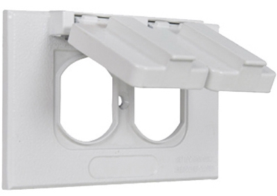 White Weatherproof Horizontal Single Gang Flip Cover