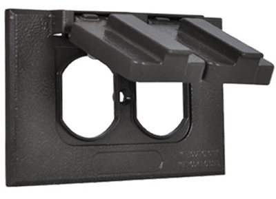 Bronze Weatherproof Horizontal Single Gang Flip Cover