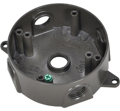 Bronze Weatherproof Round Outlet Box