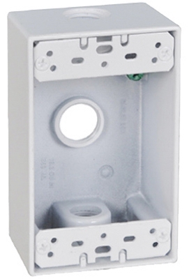 White Weatherproof 1-Gang Rectangular Outlet Box