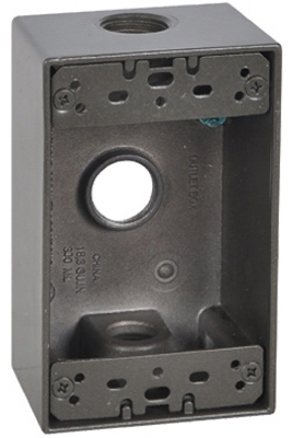 Bronze Weatherproof 1-Gang Rectangular Outlet Box