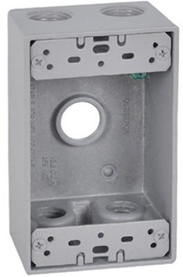 Gray Weatherproof 1-Gang Rectangular Outlet Box