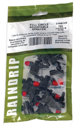 Drip Watering Stream Sprayer, Full-Circle Adjustable, 10-Pk.