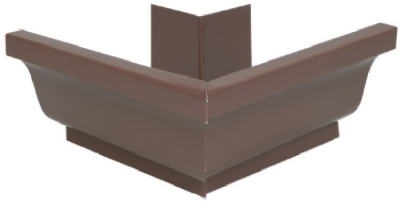 Gutter Outside Mitre, Brown Aluminum, 5-In.