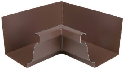 Gutter Inside Mitre, Brown Aluminum, 5-In.