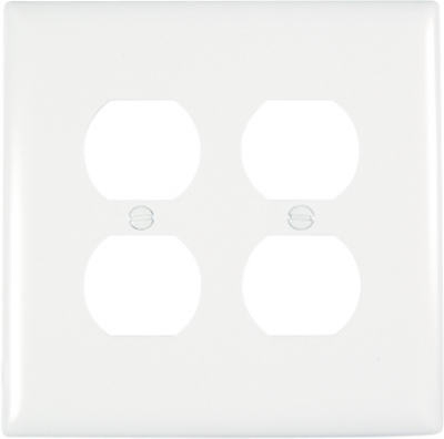 White Double Duplex Nylon Wall Plate