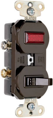 Brown Single-Pole Switch & Pilot Light