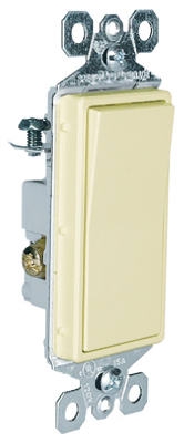 3-Way Decorator Wall Switch, 15A,  Ivory
