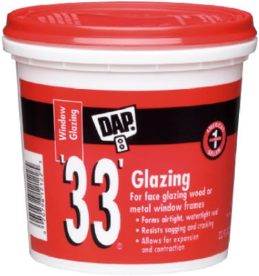 '33' Window Glazing Compound, White, 1-Pt.