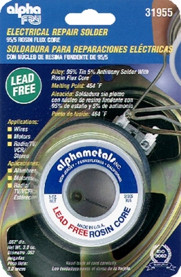 3-oz., .062-Diameter Lead-Free Electrical Solder