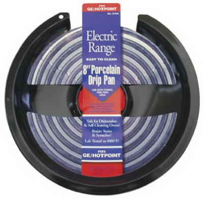 Electric Range Drip Pan, Hinged Element, Non-Stick Porcelain, 8-In.