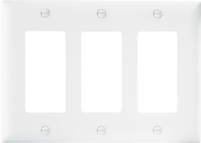 White 3 Decorator Opening Nylon Wall Plate