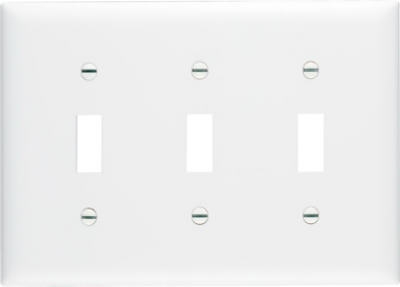 White 3-Toggle Opening Nylon Wall Plate