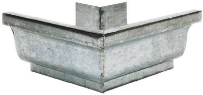 Gutter Outside Mitre, Mill Finish Galvanized Steel, 5-In.