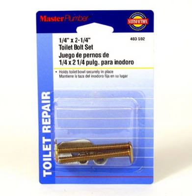 Toilet Bolt Set, 1/4 x 2-1/4-In.