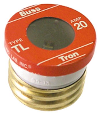 Plug Fuse, Type TL, Time Delay, 20-Amp, Must Purchase 3-Pk. In Quantities of 5
