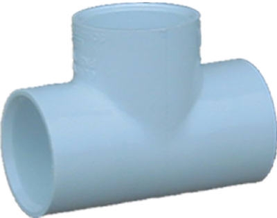 PVC Pressure Pipe Fitting, Tee, White PVC, 1-In.