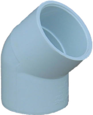 PVC Pressure Pipe Fitting, Elbow, 45-Degree, White PVC, 1-In.