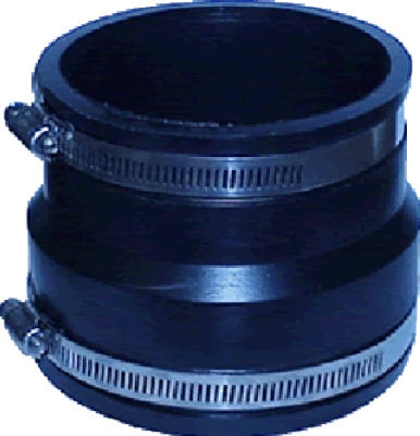 4 x 4-Inch Flexible Coupling 4-Inch Corrugated ADS to  4-Inch PVC Pipe