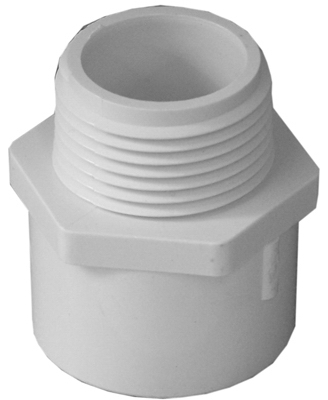 PVC Pressure Pipe Fitting, Male Adapter, White PVC,  1/2-In.
