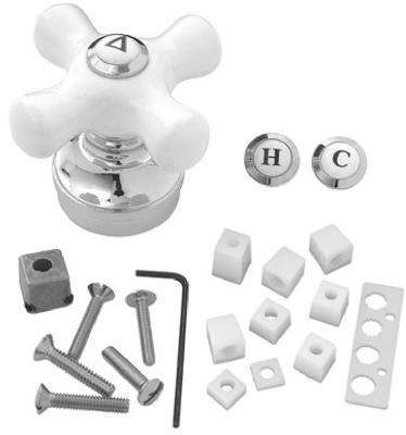 Fit-All Chrome Base With White Ceramic Handle