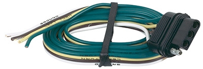 Trailer Connector, 4-Pole Flat Molded, Female, Rubber