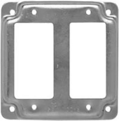 4-Inch Flat Corner Square Double GFI Receptacle Box Cover