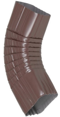 Gutter Side Elbow, Style B, 75 Degree, Brown Galvanized Steel, 2 x 3-In.
