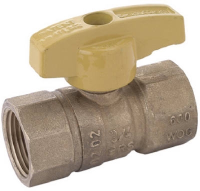 Gas Ball Valve, Brass, 1/2-In. FPT