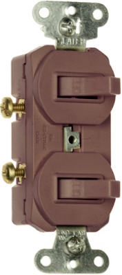 Brown Grounding 2-Single-Pole Switches