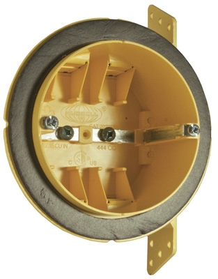 Vapor Barrier Ceiling Box, Round, Noryl Plastic, 4-In.