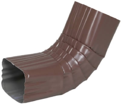 Gutter Front Elbow, Style A, 75 Degree, Brown Aluminum, 3 x 4-In.