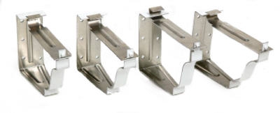 Snap Lok Fascia Bracket, White Aluminum, 5-In., 4-Pk.
