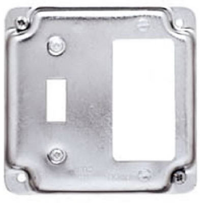 4-Inch Flat Cover Square Single Toggle & GFI Box Cover