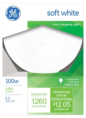 100-Watt 5-Inch White Globe Light Bulb