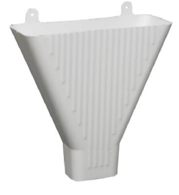Funnel For 2 x 3-In. Downspout, White Plastic