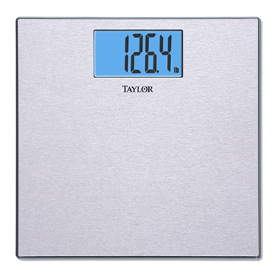 Bath Scale, Digital, Textured Stainless Steel, 400-Lb.