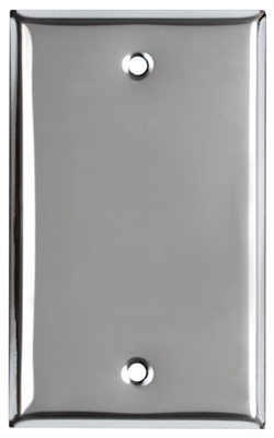 Steel Wall Plate, Blank, Chrome