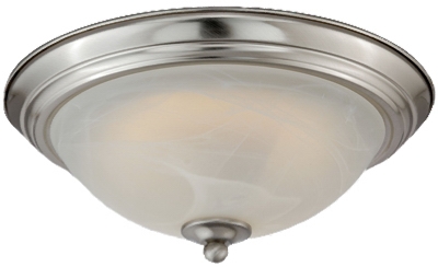 LED Ceiling Light Fixture, Flush-Mount, Brushed Nickel, 13-Watt