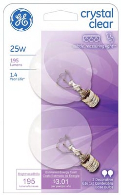 2-Pack 25-Watt Clear  Globe Light Bulbs