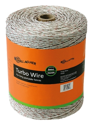 Electric Fence Turbo Wire, Ultra White, 1/16-In. x 2,624-Ft.