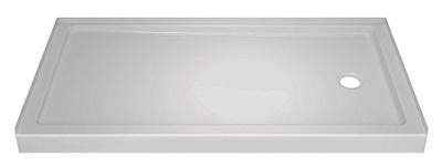 Classic 400 Shower Base, Single Threshold, Right Drain, White, 32-In. x 60-In.