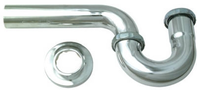 1-1/4-Inch O.D. Tube Chrome Lavatory Wall Drain P Trap