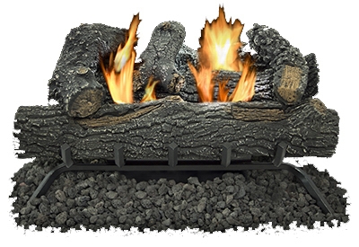 Gas Log Set, Thermostat, Dual Fuel, Vent-Free, 30,000-BTU, 18-In.