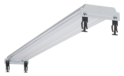 Fluorescent Grid Light, T8, 2-Lamp, 120-Volt, 48-In.