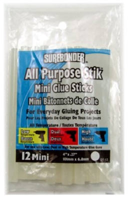 Mini Glue Sticks, Clear, .28 x 4-In., 12-Pk.