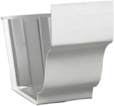 Gutter Slip Joint Connector, White Galvanized Steel, 5-In.