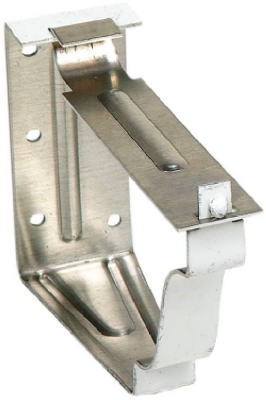 Snap Lok Fascia Bracket, White Galvanized Steel, 5-In., 2-Pc.