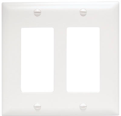White 2 Decorator Opening Urea Wall Plate